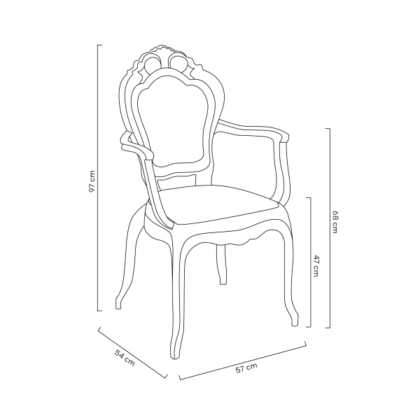 Krzesło KING ARM transparentne - poliwęglan